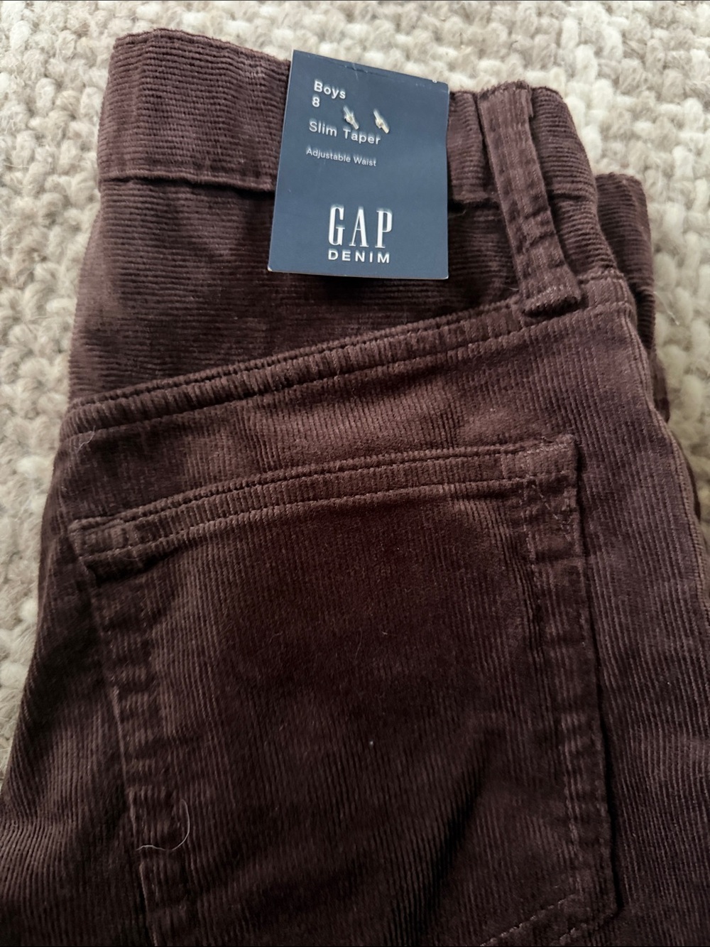 NEW with tags Size 8 boys GAP Boys Corduroy Pants - Dark Brown